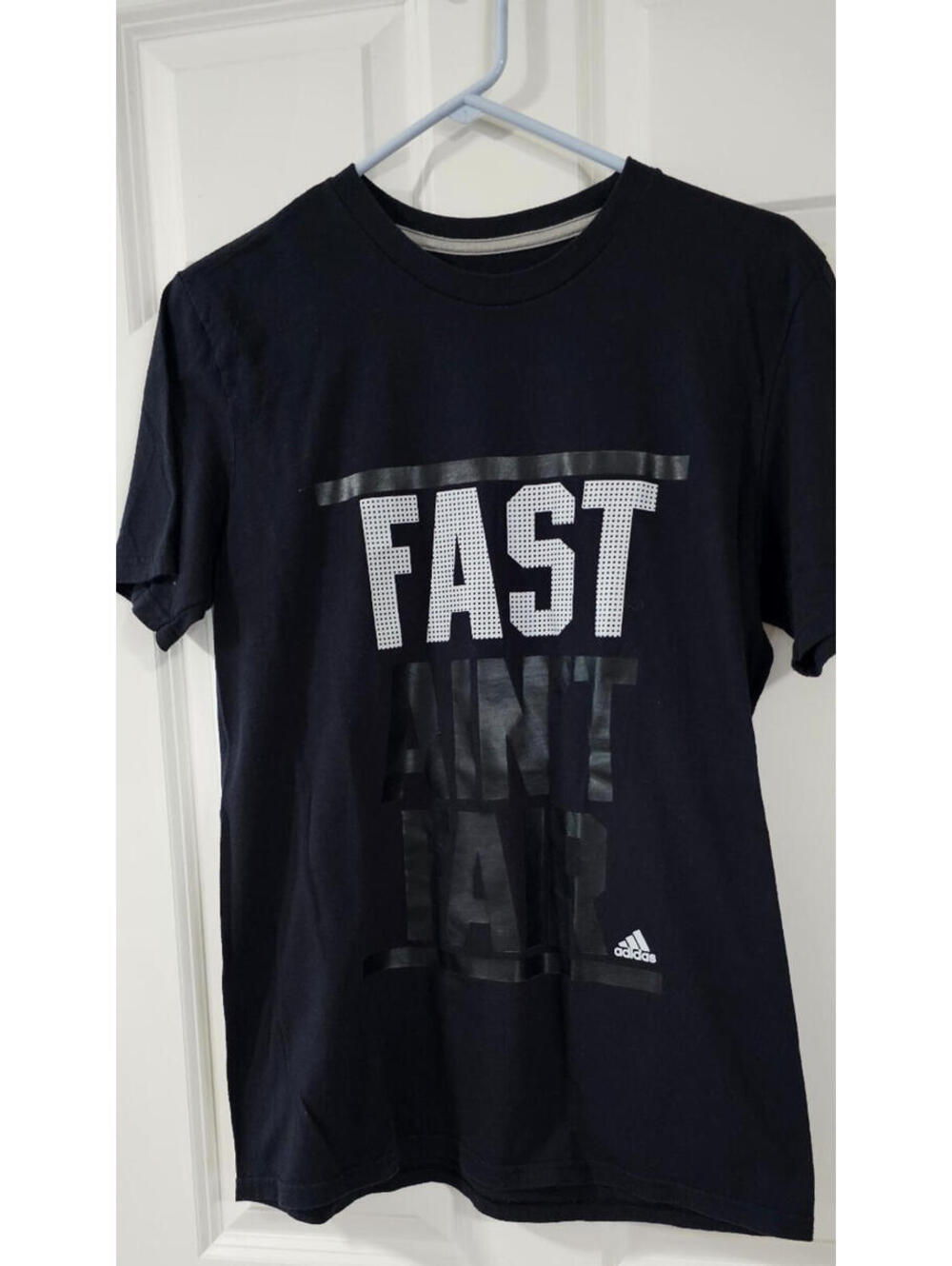 Adidas Fast Ain't Fair Graphic T-Shirt Men's  Black Short Sleeve  SZ Medium